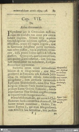 Cap. VII. De Rebus Germanicis