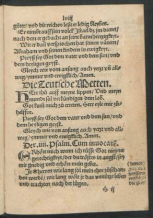 Die Teutsche Metten.