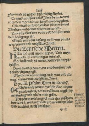 Die Teutsche Metten.