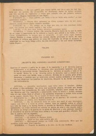 Cuadro XII : ¡Muerte del heroico gaucho argentino!