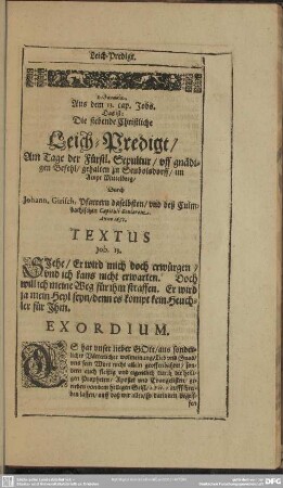 Die siebende Christliche Leich-Predigt