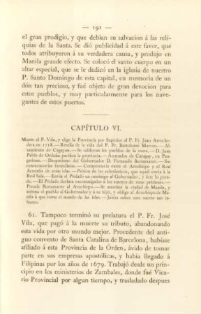 Capítulo VI. Muere el P. Vila, ...