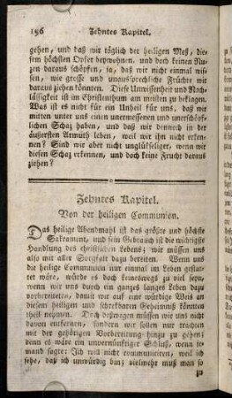 156-206, Zehntes Kapitel. Von der heiligen Communion.