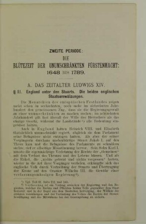 Zweite Periode: Die Blütezeit der unumschränkten Fürstenmacht: 1648 bis 1789