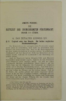 Zweite Periode: Die Blütezeit der unumschränkten Fürstenmacht: 1648 bis 1789
