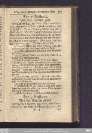 Der 8. Abschnitt. Von dem Canton Lucern.