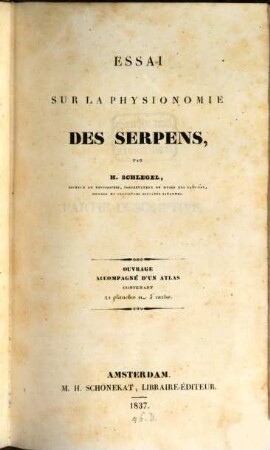 Essai sur la physionomie des serpens, [1]. Partie Descriptive