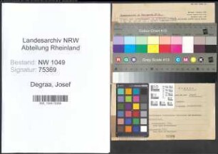 Entnazifizierung Josef Degraa , geb. 10.03.1891 (Verwaltungsbeamter)