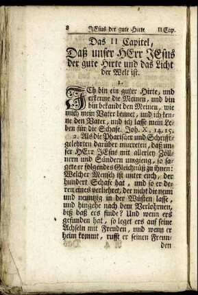 Das II. Capitel. Daß unser Herr Jesus der gute Hirte und das Licht der Welt ist.