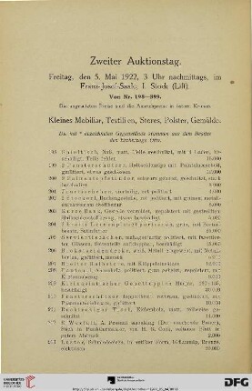 Zweiter Auktionstag (Nr. 198-399)