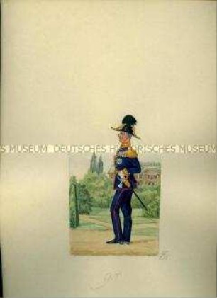 Uniformdarstellung, Generalmajor a. D., Sachsen, 1859.