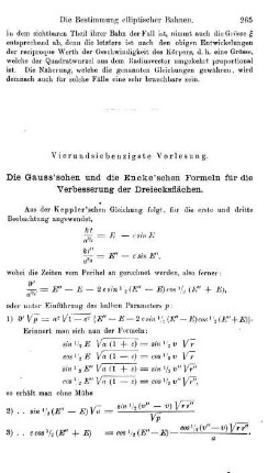 74. Die Gauss'schen und die Enke'schen Formeln für die Verbesserung der Dreiecksflächen.