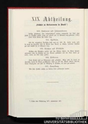 XIX. Abtheilung. Früchte zu Gefrorenem in Dunst.