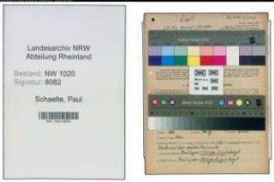 Entnazifizierung Paul Schaelte , geb. 12.03.1907 (Meister)