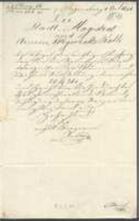 Brief von Gottlieb von Thon-Dittmer von Regensburg / Stadt-Magistrat und Armen-Pflegschafts-Rath an Regensburgische Botanische Gesellschaft