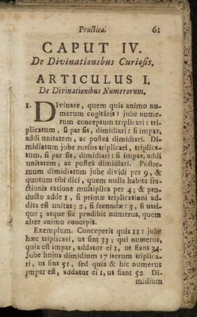 Caput IV. De Divinationibus Curiosis