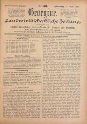 Zweiundsechzigster Jahrgang. No. 43. Insterburg, 25. Oktober 1894.