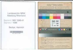 Entnazifizierung Heinrich Becker , geb. 18.05.1916 (Kaufmaennischer Angestellter)