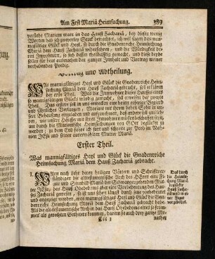 389-399, Erster Theil; Zweyter Theil