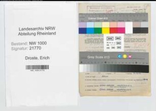 Entnazifizierung Erich Droste, geb. 15.08.1906 (Amtsobersekretaer)