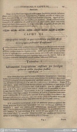 Caput III. Horographia curiosa, in qua reconditiora quadam Artificia horographica proferuntur et explicantur.