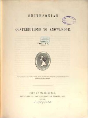 Smithsonian contributions to knowledge. 4. 1852