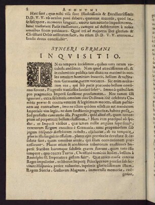 8-31, Synceri Germani Inquisitio