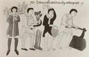 Buchmalerei zu Hrabanus Maurus, Gartenarbeiten, 1023