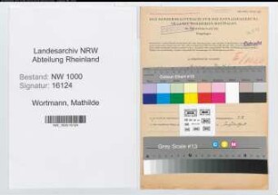 Entnazifizierung Mathilde Wortmann, geb. 03.03.1915 ()