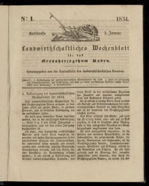 No 1. 3. Januar. 1834