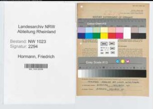 Entnazifizierung Friedrich Hormann , geb. 06.07.1904 (Lehrer)