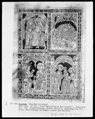 Liber matutinalis des Konrad von Scheyern — Vier Miniaturen zur Kindheit Jesu, Folio 23verso