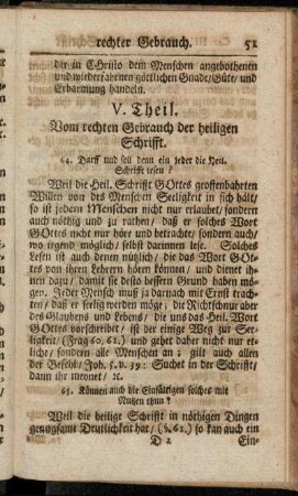 V. Theil. Vom rechten Gebrauch der heiligen Schrifft.