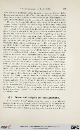 § 7. Wesen und Aufgabe der Kunstgeschichte