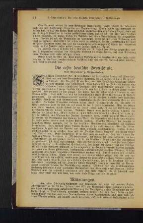 Die erste deutsche Grenzschule.