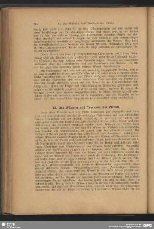 43. Das Wässern und Trocknen der Platten