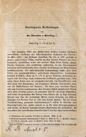 Histologische Mittheilungen