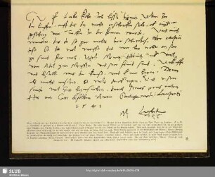 Brief Luthers an Katharina Luther nach Luthers Handschrift ... September 1541