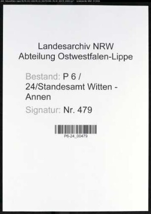 Heiratsregister Standesamt Witten-Annen