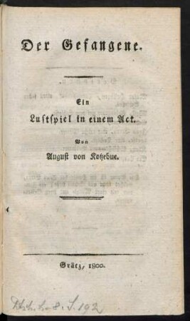 Der Gefangene