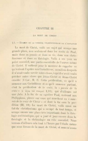 Chapitre III. La mort de Christ