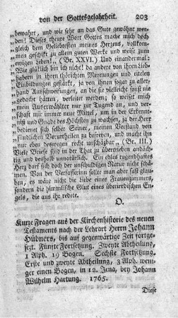Kurze Fragen aus der Kirchenhistorie des Neuen Testaments. 5.Forts.,2.Abt.; 6.Forts.,1.2.Abt.