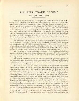 Tientsin trade report, for the year 1896