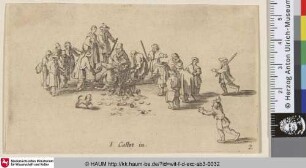 [Ansammlung von Menschen mit gestürztem Pferd]