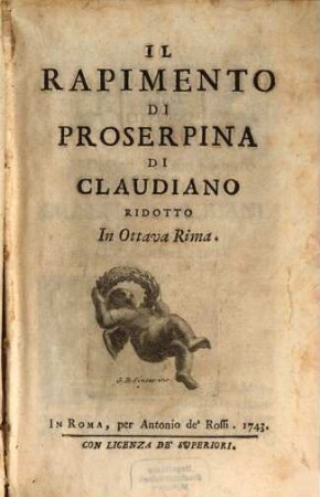 Il rapimento di Prosperina : ridotto in ottava rima