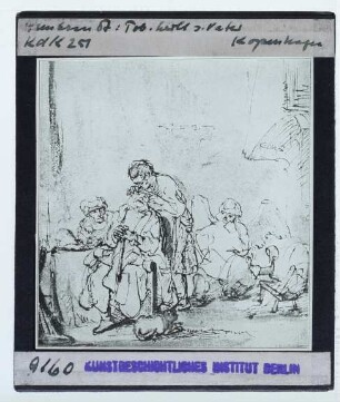Rembrandt od. Bol, Tobias heilt seinen Vater von der Blindheit (Zeichnung Benesch 546) (Kopenhagen KKS18007)
