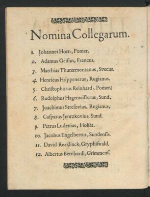 Nomina Collegarum.