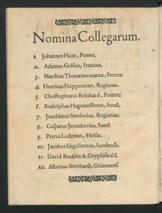 Nomina Collegarum.