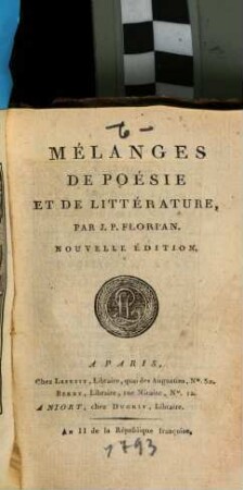 Mélanges De Poésie Et De Littérature