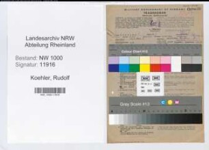 Entnazifizierung Rudolf Koehler, geb. 13.01.1904 (Verw.Angest.)